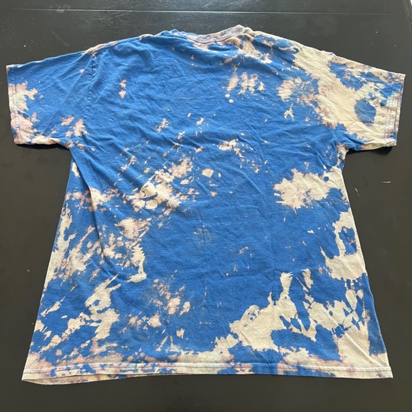 Mens‎ Blue Tie Dye T-Shirt Short Sleeve Casual Graphic Tee - Picture 2 of 4